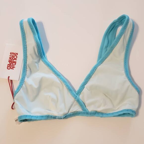 Solid and Striped The Beverly Ribbed Top in Fresh Air Women's X-Small Flawed - Picture 6 of 12